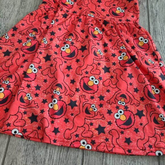 Sesame Street Elmo short sleeve buttery soft toddler dress red size 4T - Picture 4 of 7